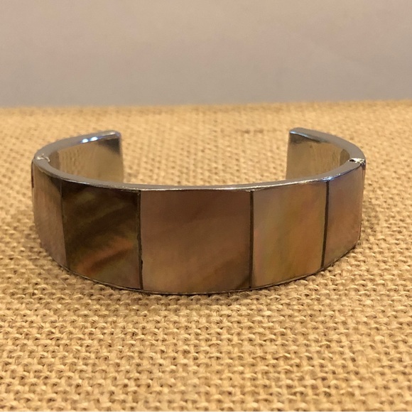 unbranded | Jewelry | Silver With Shell Inlay Cuff Bracelet Artisan ...
